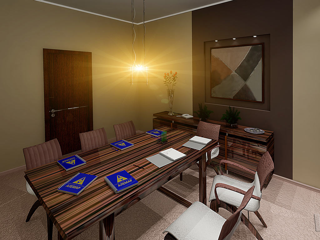 дизайн интерьера переговорной комнаты на 8-10 человек