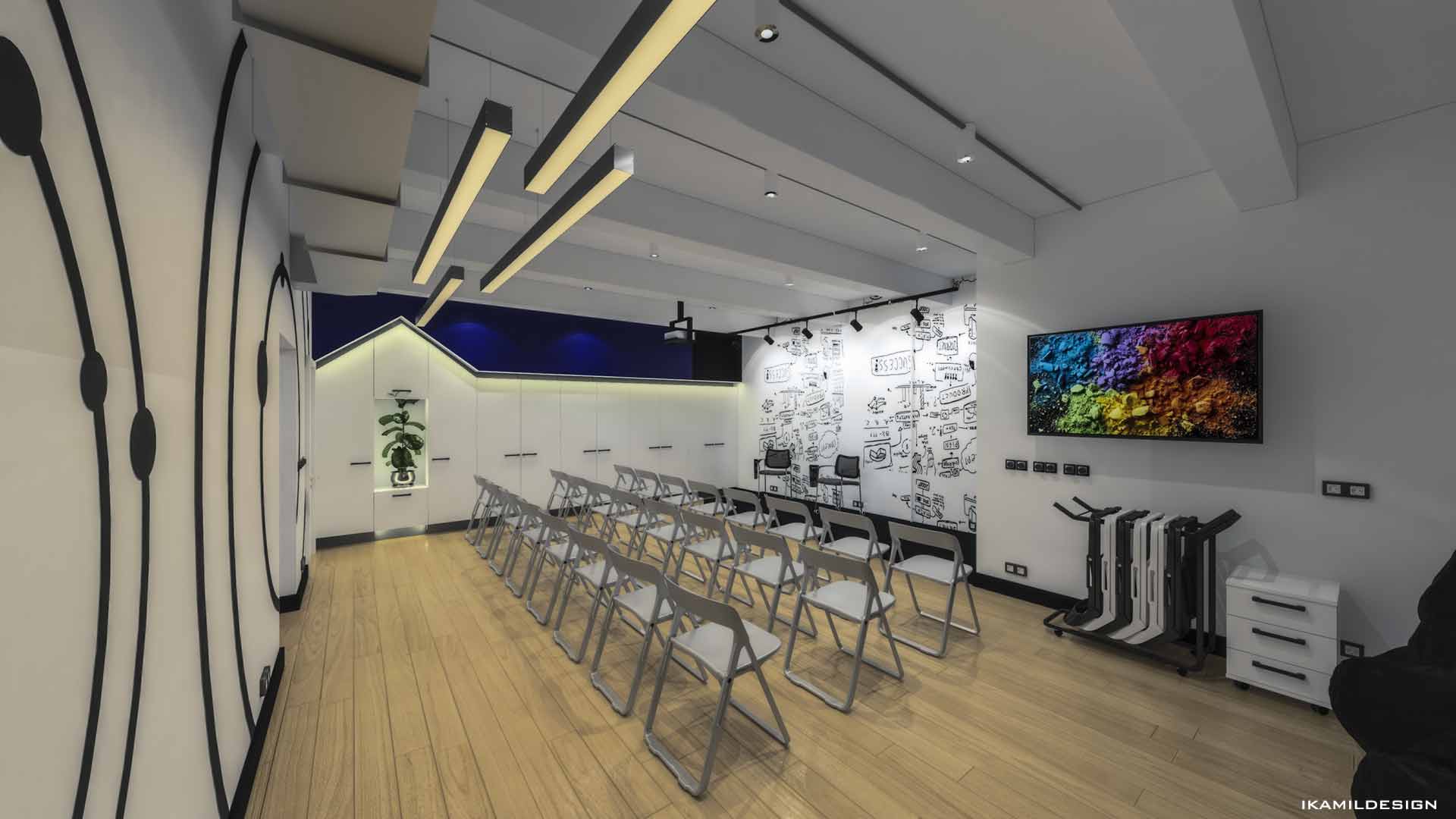 интерьер помещения для мастер-классов и конференций, ikamildesign