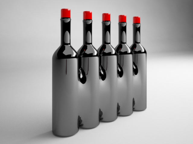 ⇒ дизайн сиамской бутылки из пяти бутылок